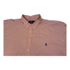 NWT Polo Ralph Lauren Classic Fit Button Down Shirt 4XLT Peach Vertical Strip